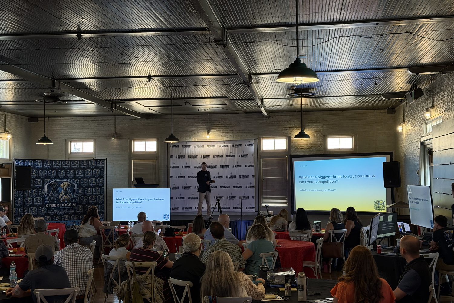 The full room at the Billings Depot during an afternoon session